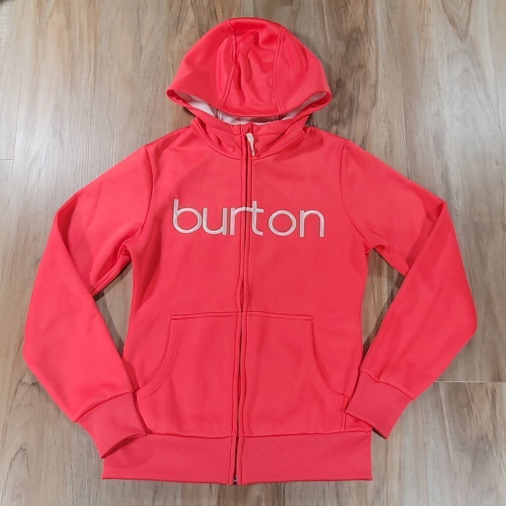 🔹️Burton Coral & Cream Dryride Zipper Hoodie Shacket Small